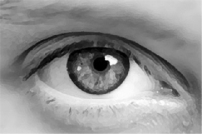 Picture of an eye. Symbolizes our work on Interaction design for people with vision impairments.